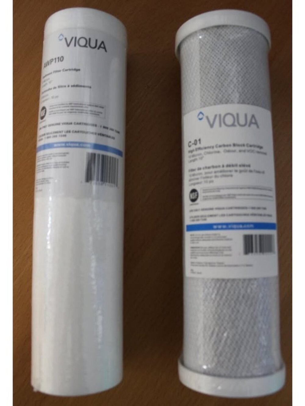 Pair of VIQUA 10" Water Filters (AWP110 Sediment & C-01 Carbon Block)